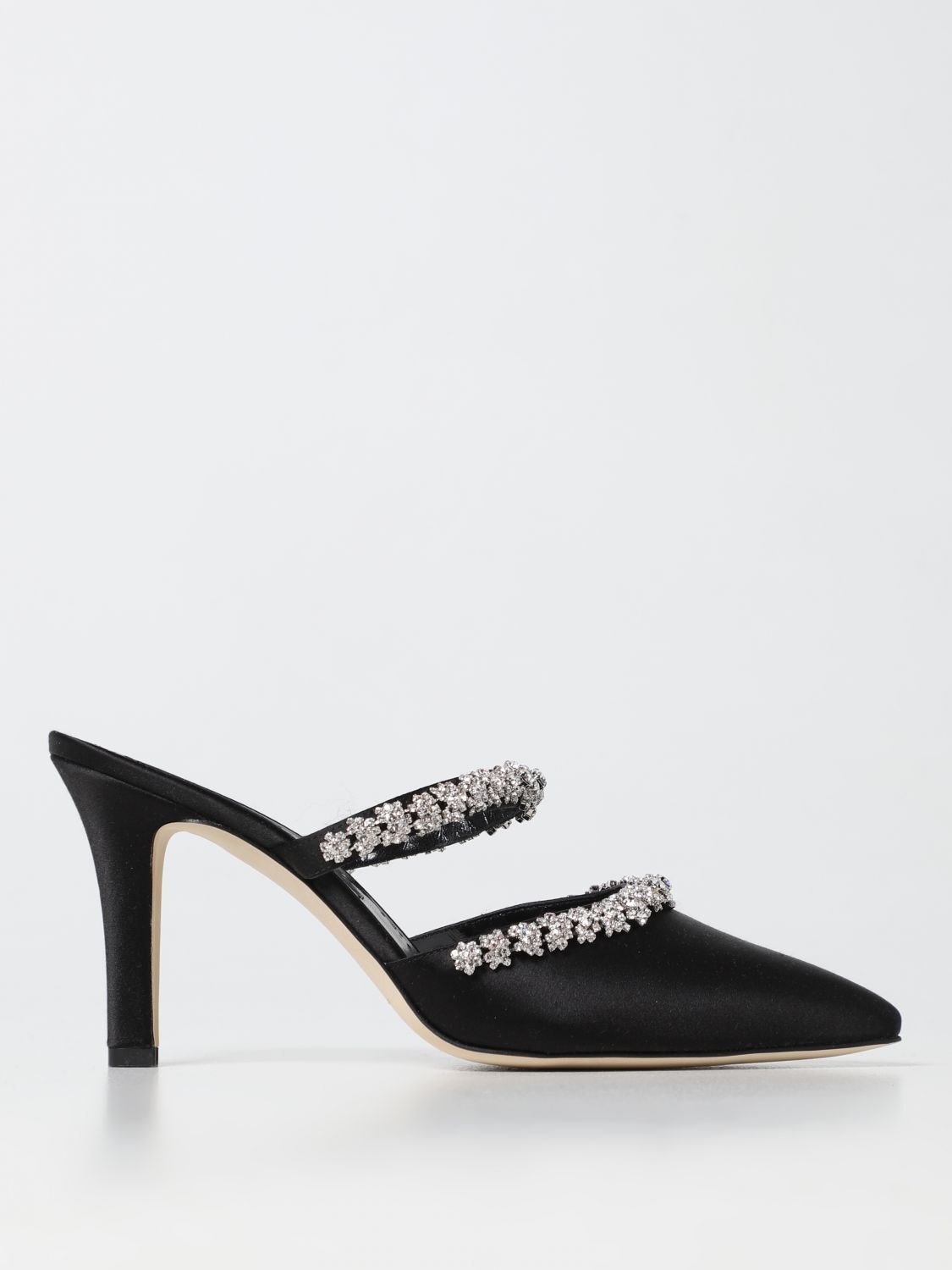 MANOLO BLAHNIK: heeled sandals for woman - Black | Manolo Blahnik ...