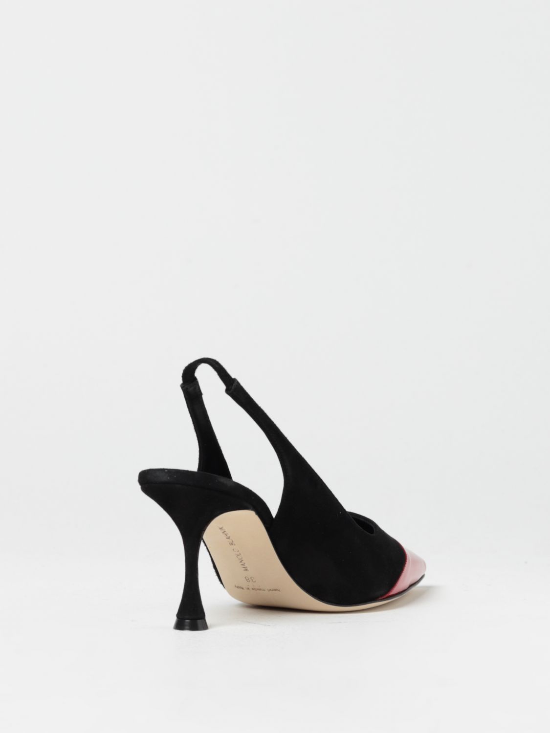 MANOLO BLAHNIK: Zaborus slingbacks in suede and patent leather