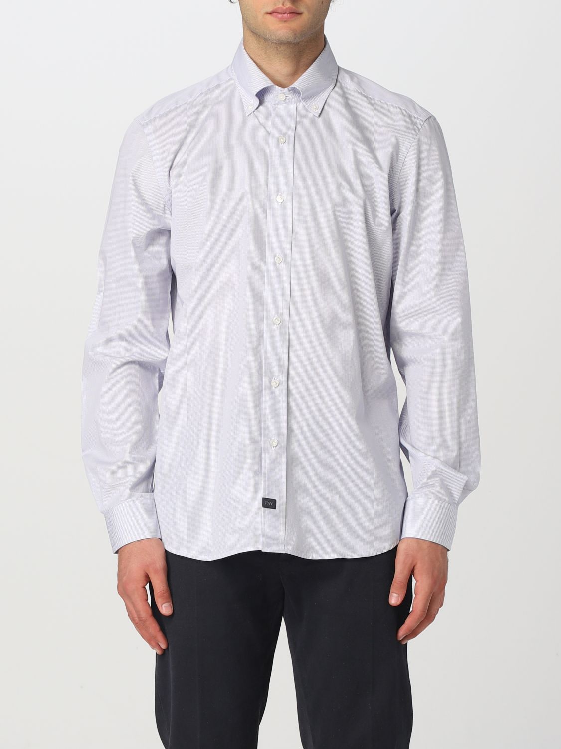 Fay Shirt  Men In Gnawed Blue