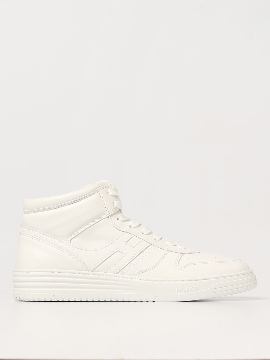 Shop Hogan H630 Basket Sneakers In Leather In White