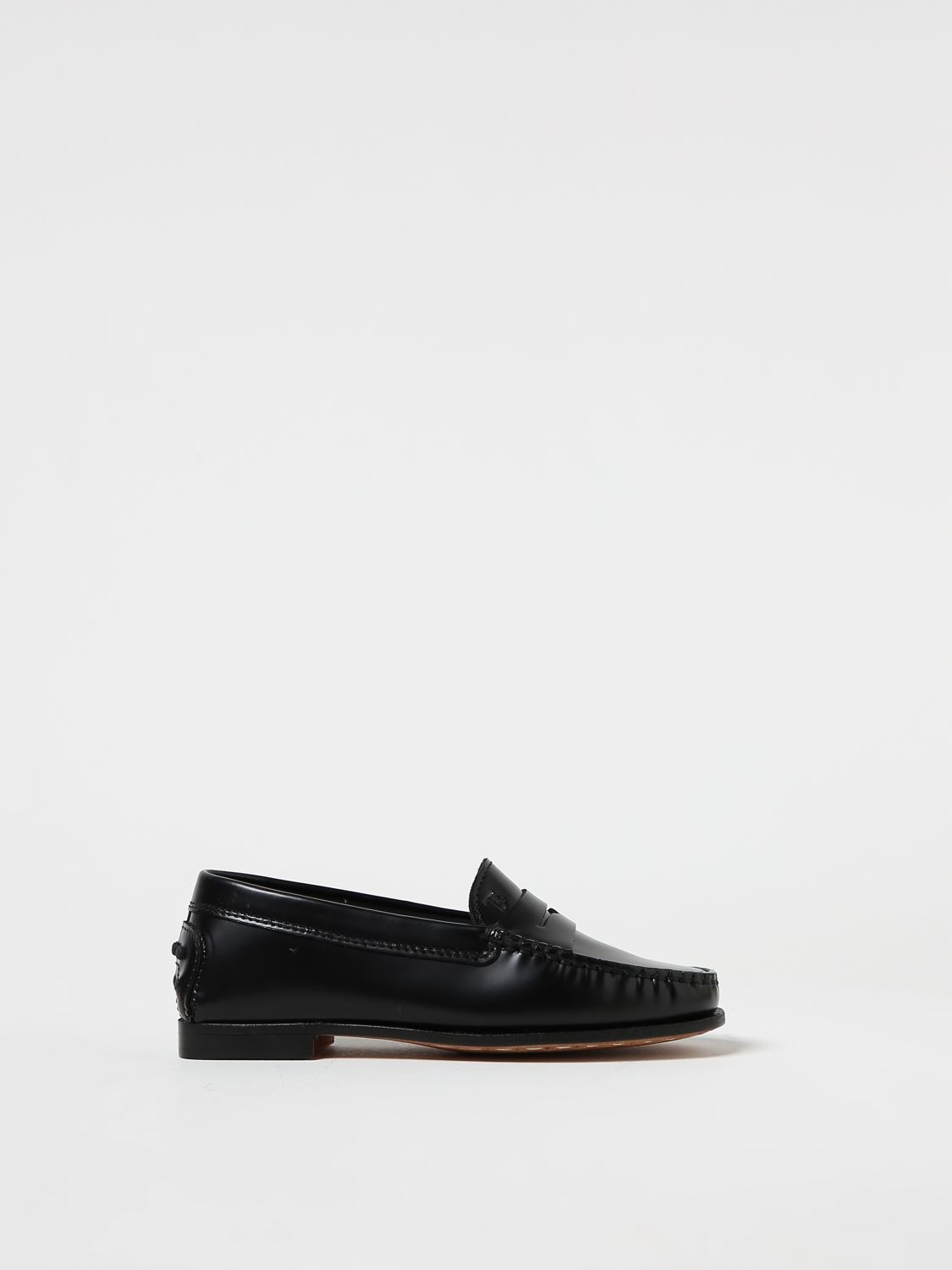 Tod's Kids' Moccasins In Brushed Leather In Black