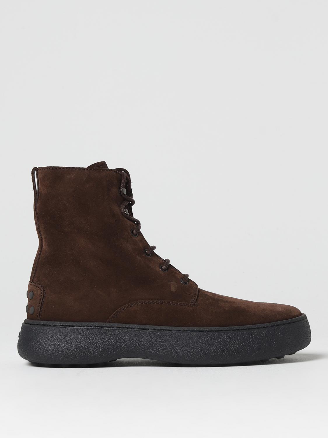 Shop Tod's Suede Ankle Boots In Braun