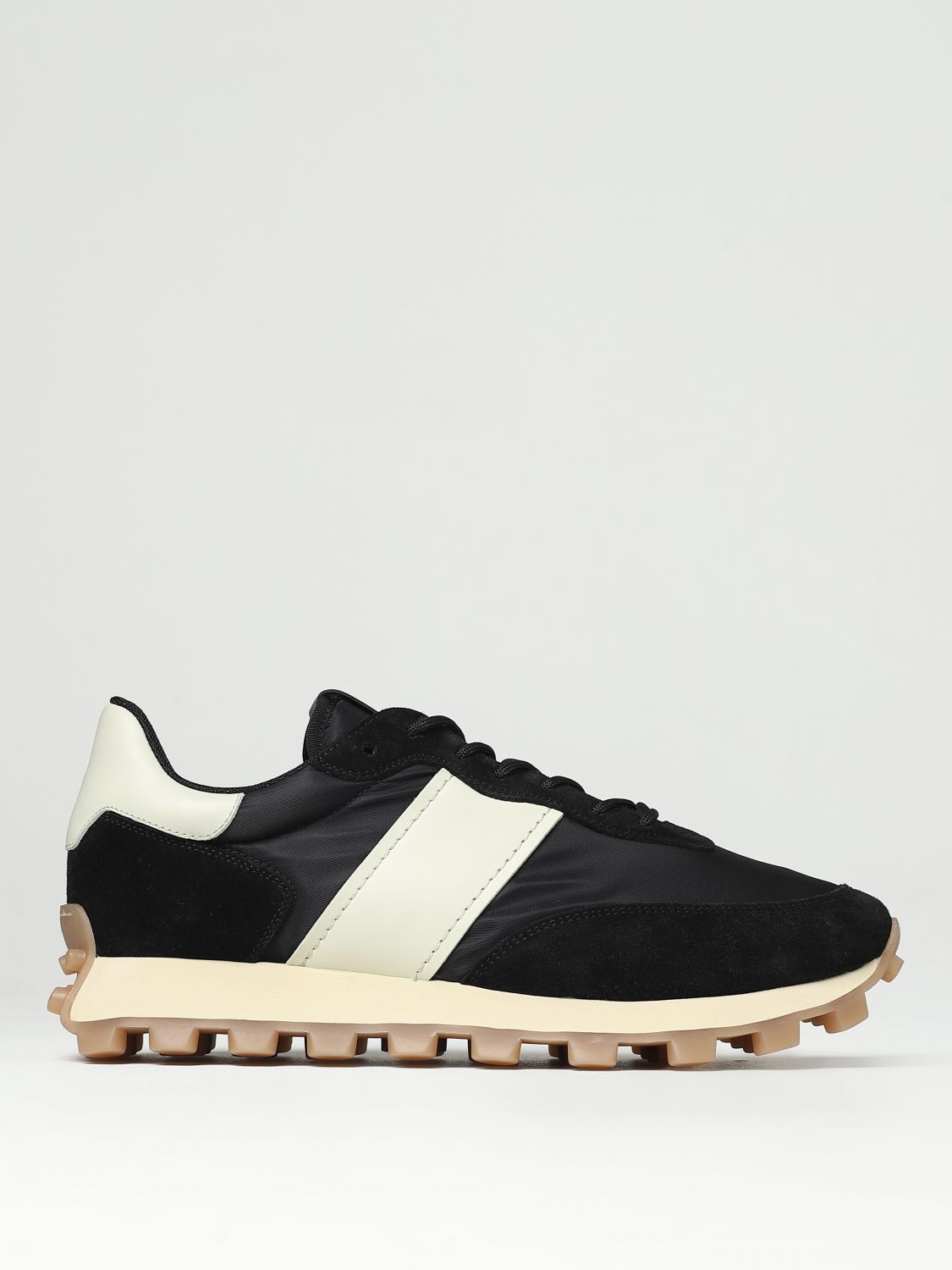 Tod's Sneakers In Suede And Nylon In Black