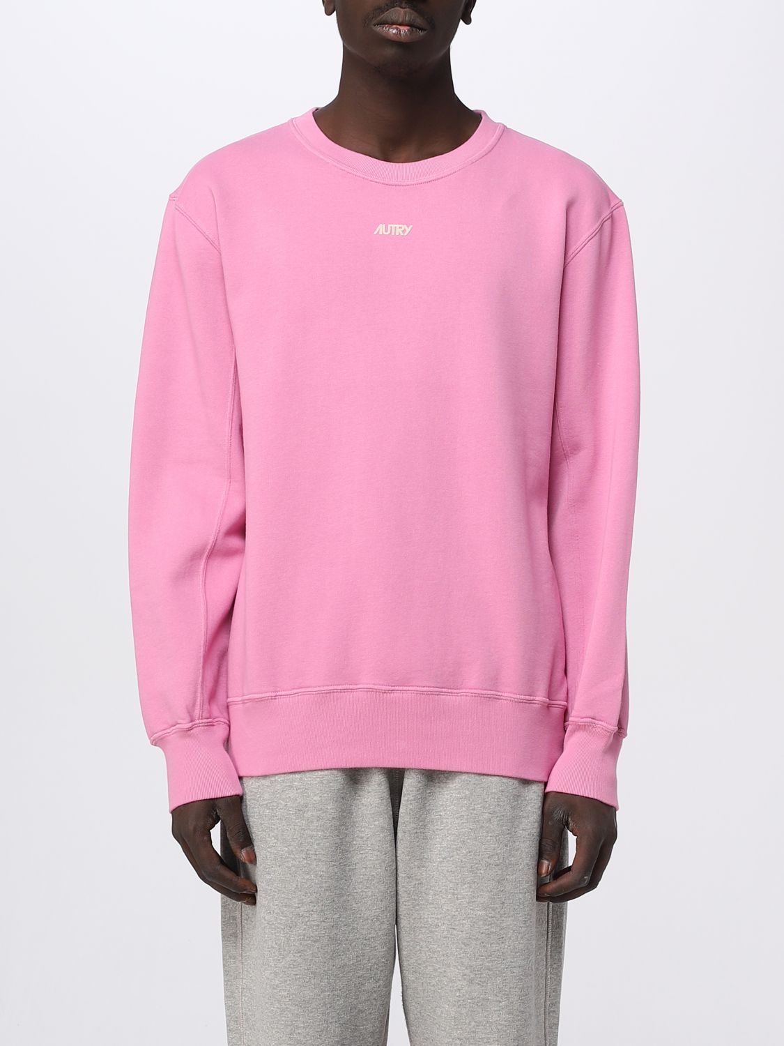 Shop Autry Cotton Sweatshirt In Pink
