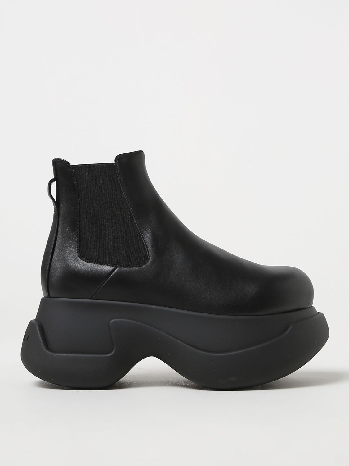 Shop Marni Aras 23 Leather And Fabric Ankle Boots In Black