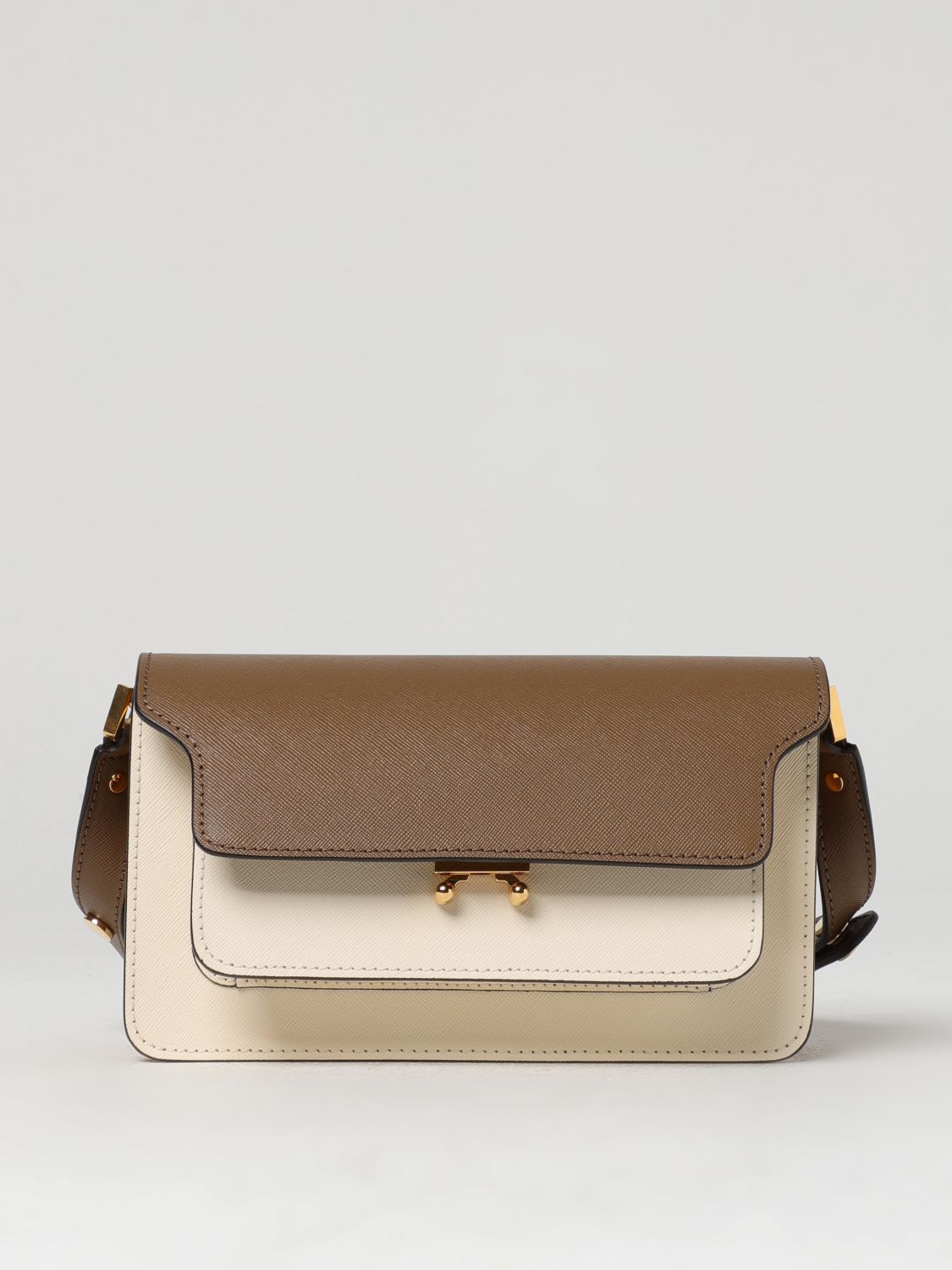 MARNI Trunk bag in saffiano leather Beige Marni crossbody