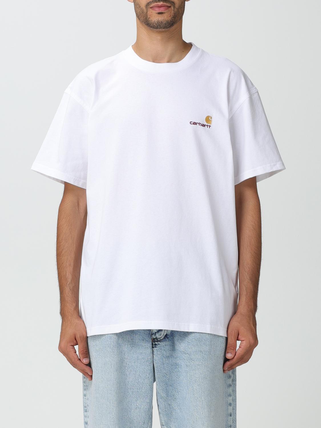 Carhartt Wip Mens White American Script Logo-embroidered Cotton-jersey T-shirt In White