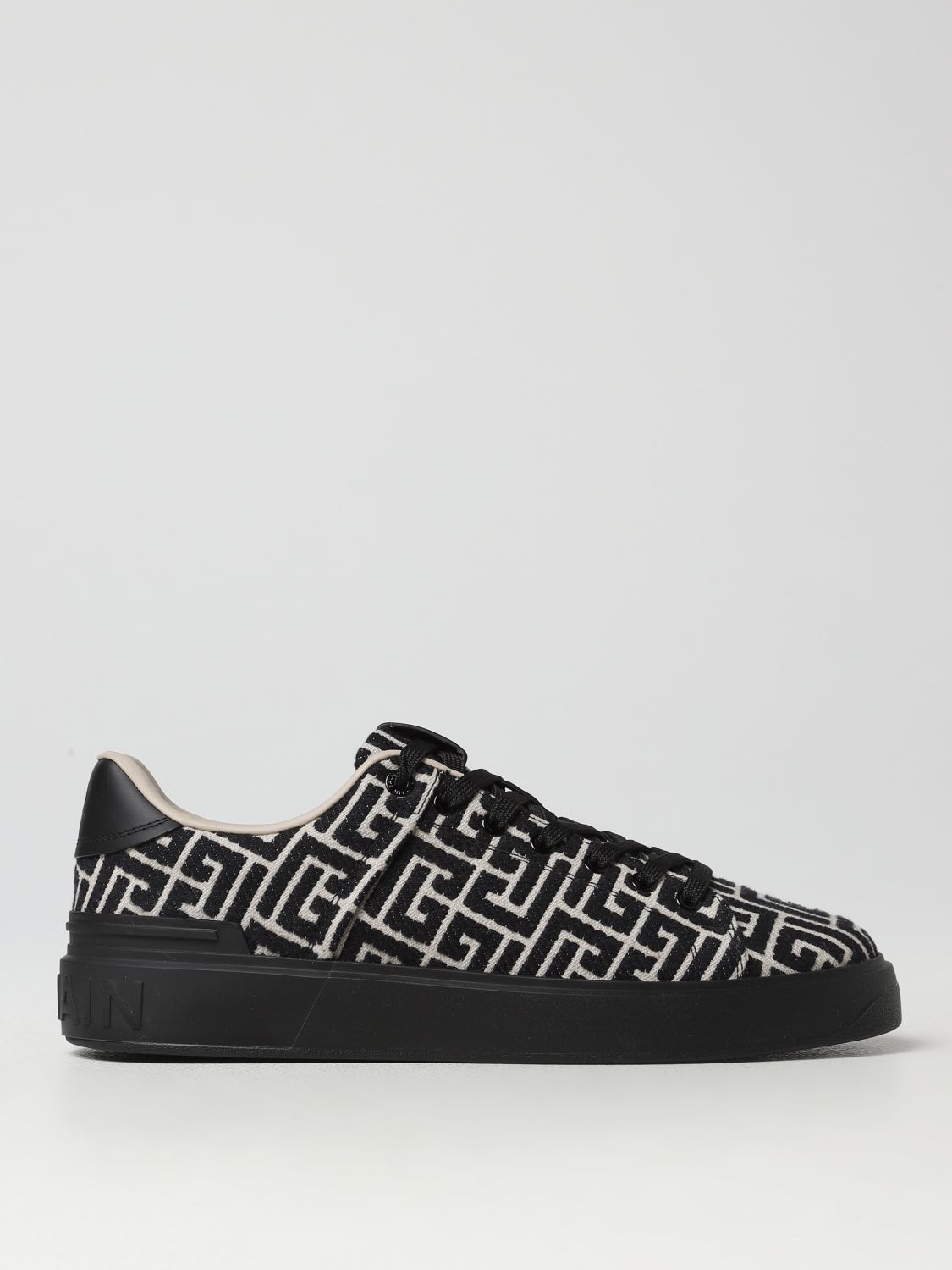 BALMAIN trainers IN CANVAS WITH JACQUARD MONOGRAM,391149002