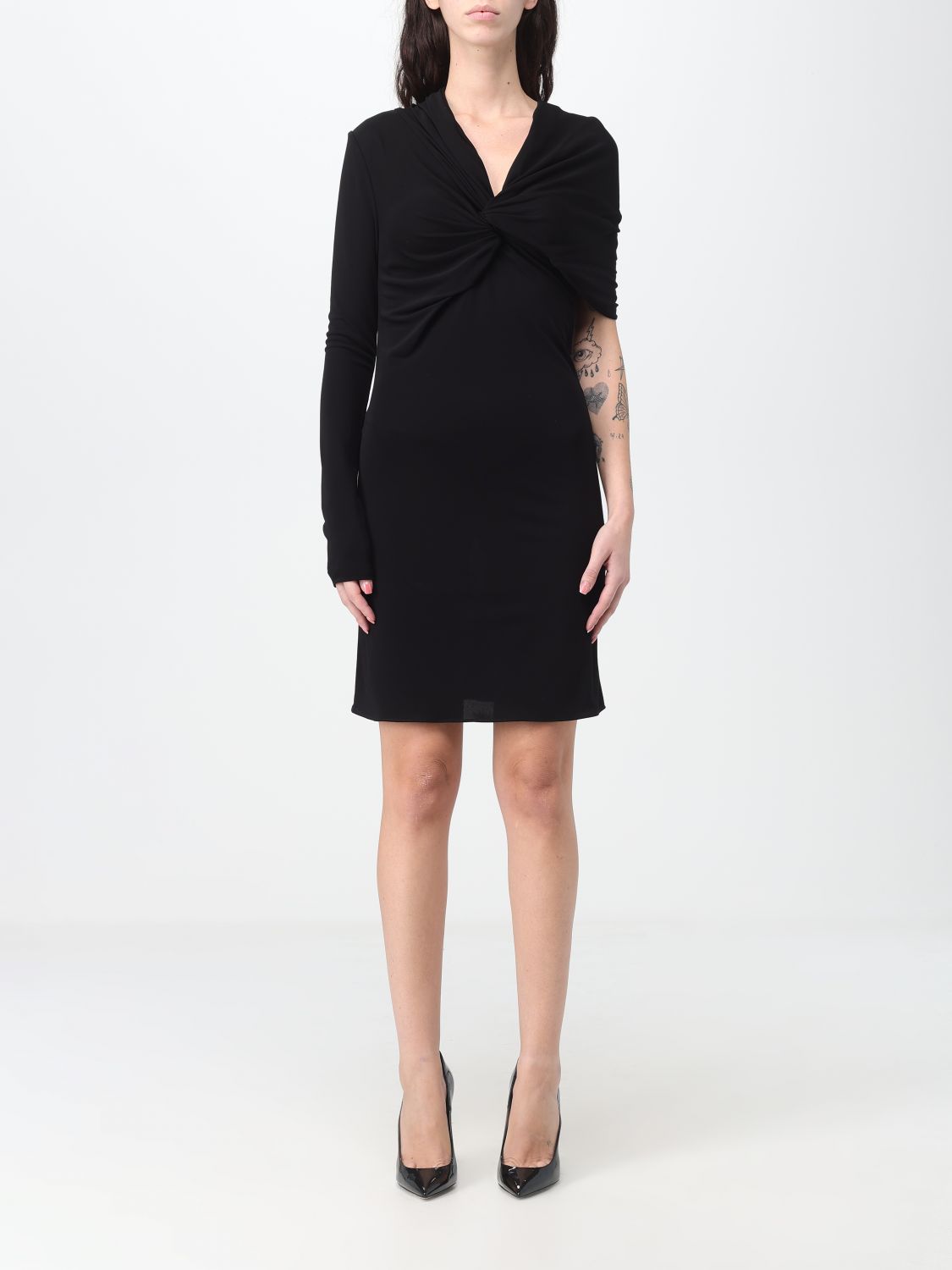 Shop Saint Laurent Dress In Viscose In Black