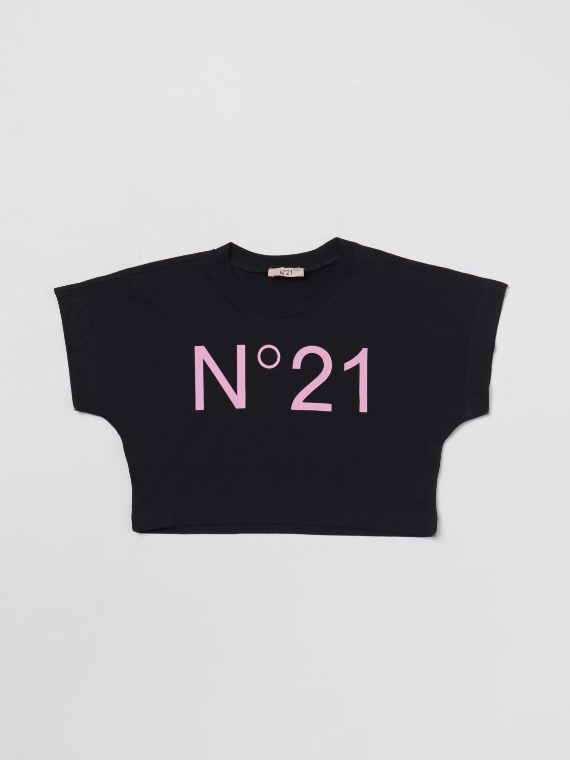 N°21 Kids' T恤 N° 21 儿童 颜色 黑色 In Black