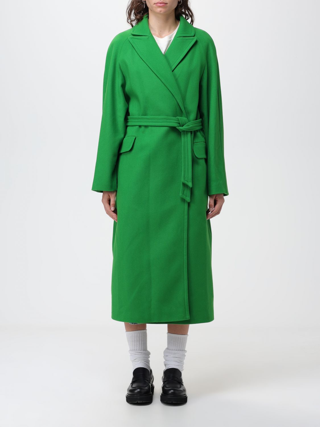Shop Apc Coat A.p.c. Woman Color Green