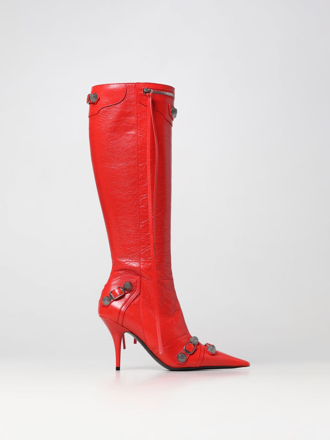 Balenciaga Woment's Quadro Boots Red 9