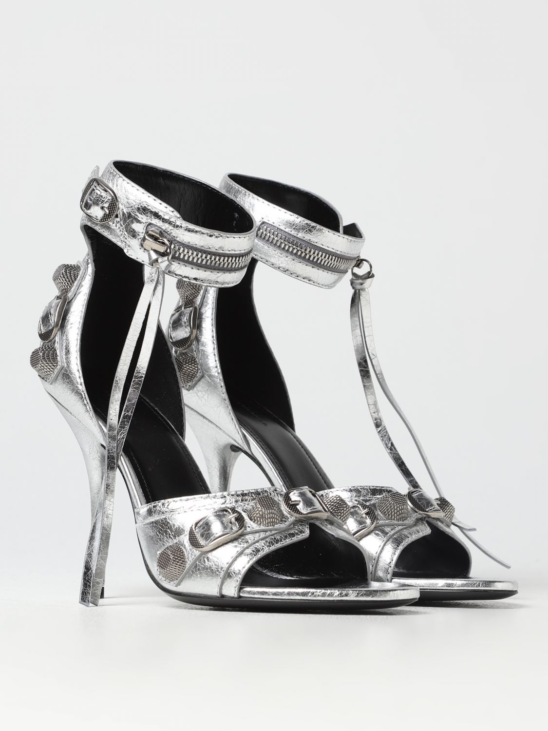 Silver Cagole 110 metallicleather sandals  Balenciaga  MATCHESFASHION US