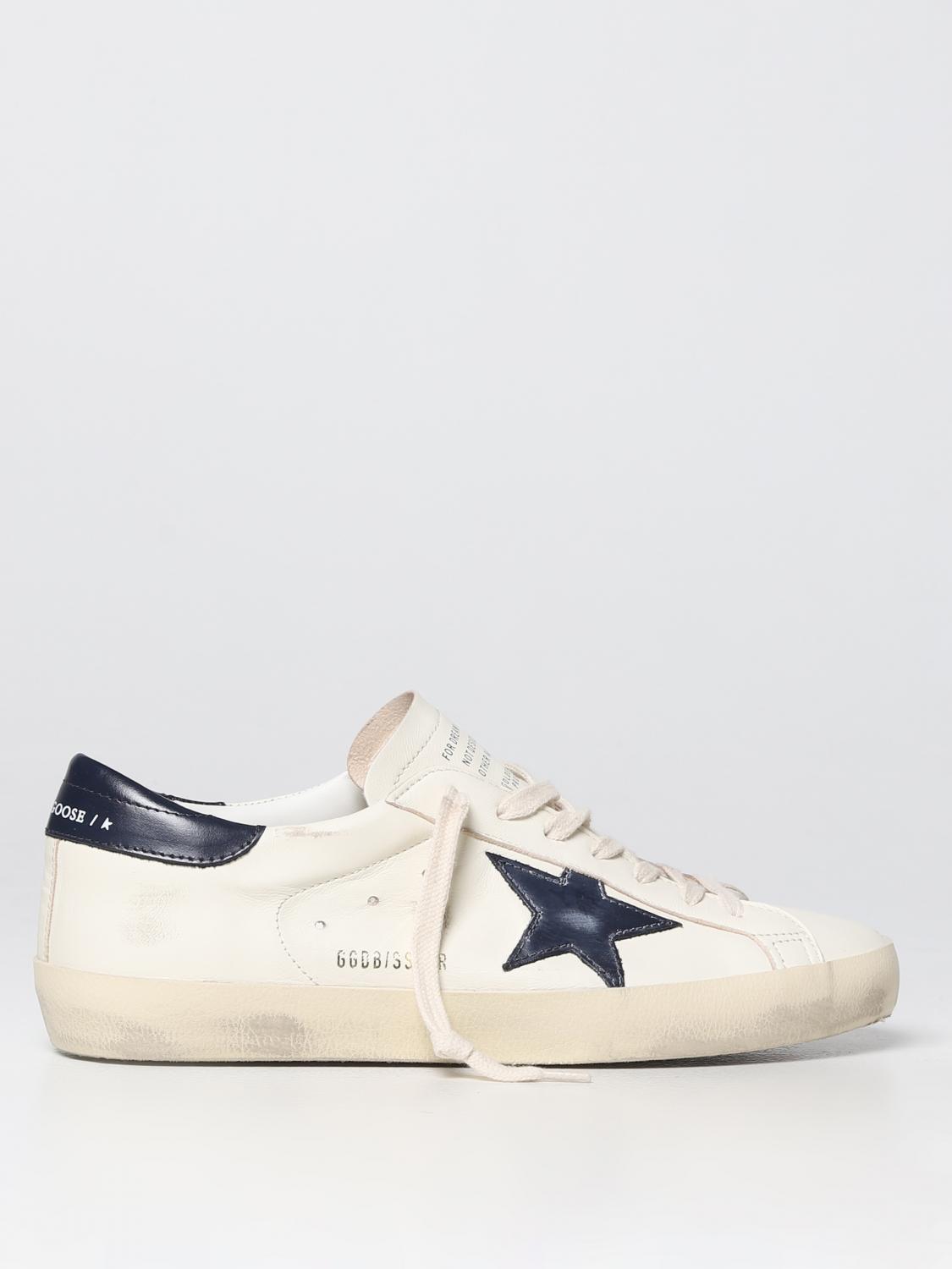 Golden Goose Herren Weiß Super-Star Used Leather Sneakers