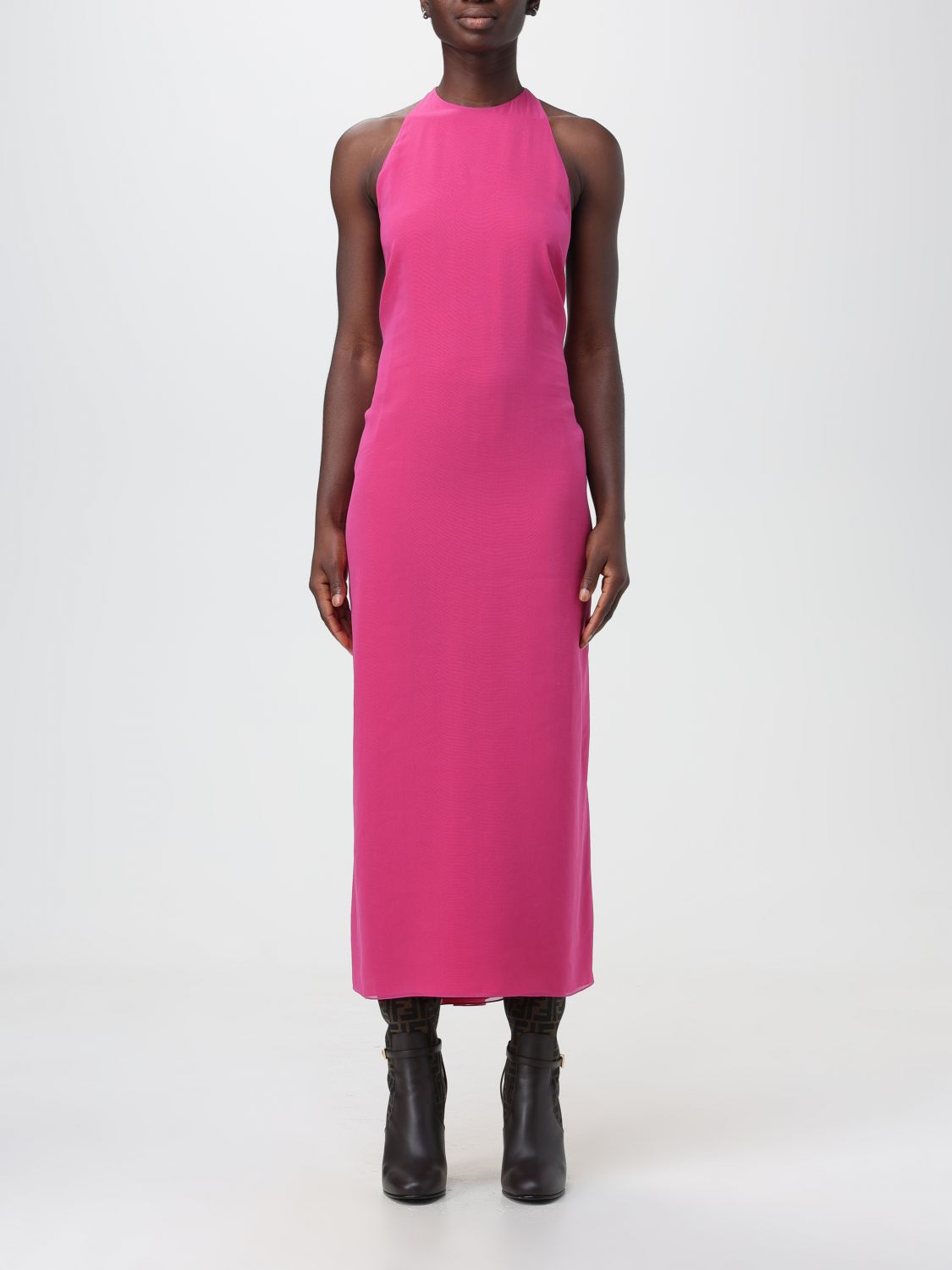 Shop Fendi Dress  Woman In Fuchsia