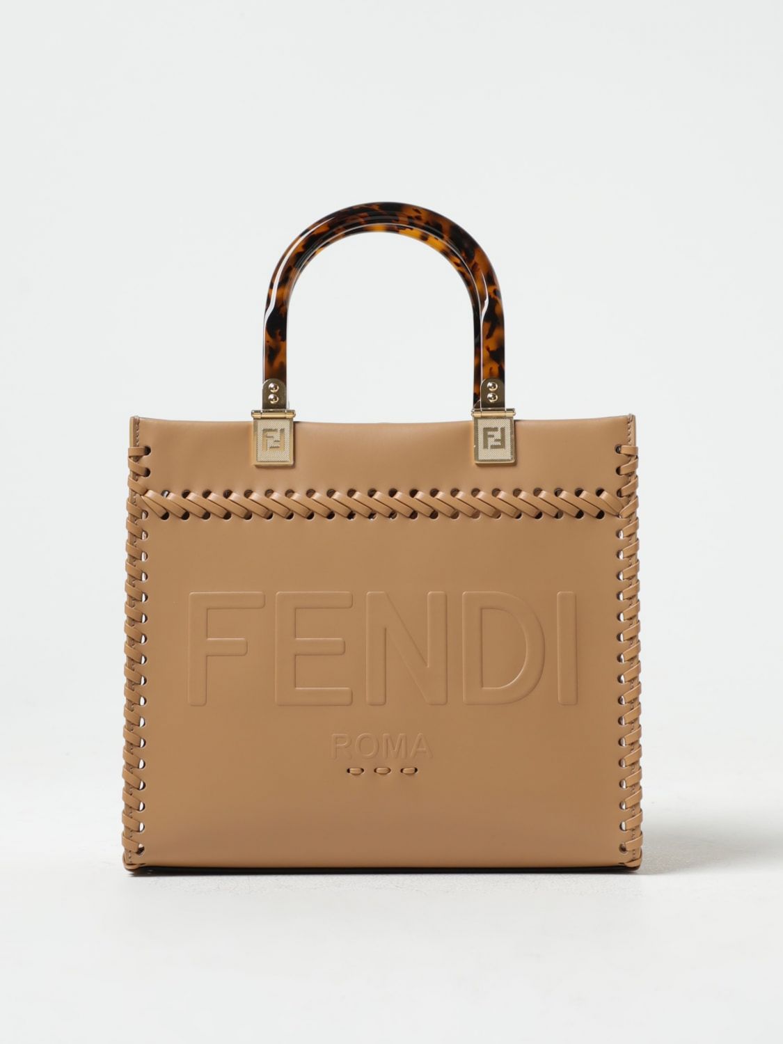 Fendi FF Sunshine - Handbag for Woman - Beige - 8BH394APZL-F1MB1