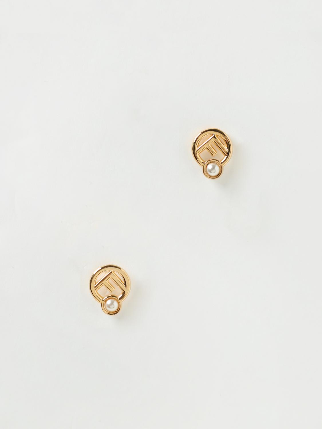 Fendi Metallic F Is Small Hoop Earrings