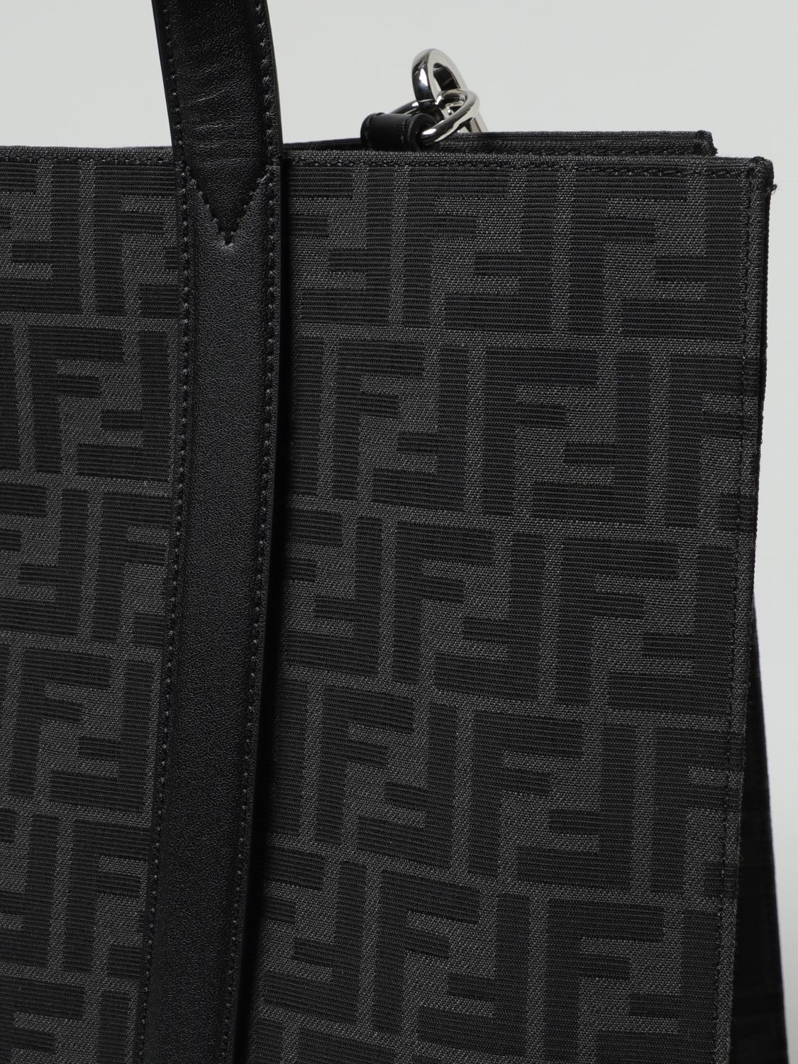 Fendi Jacquard Fabric Tote in Black for Men