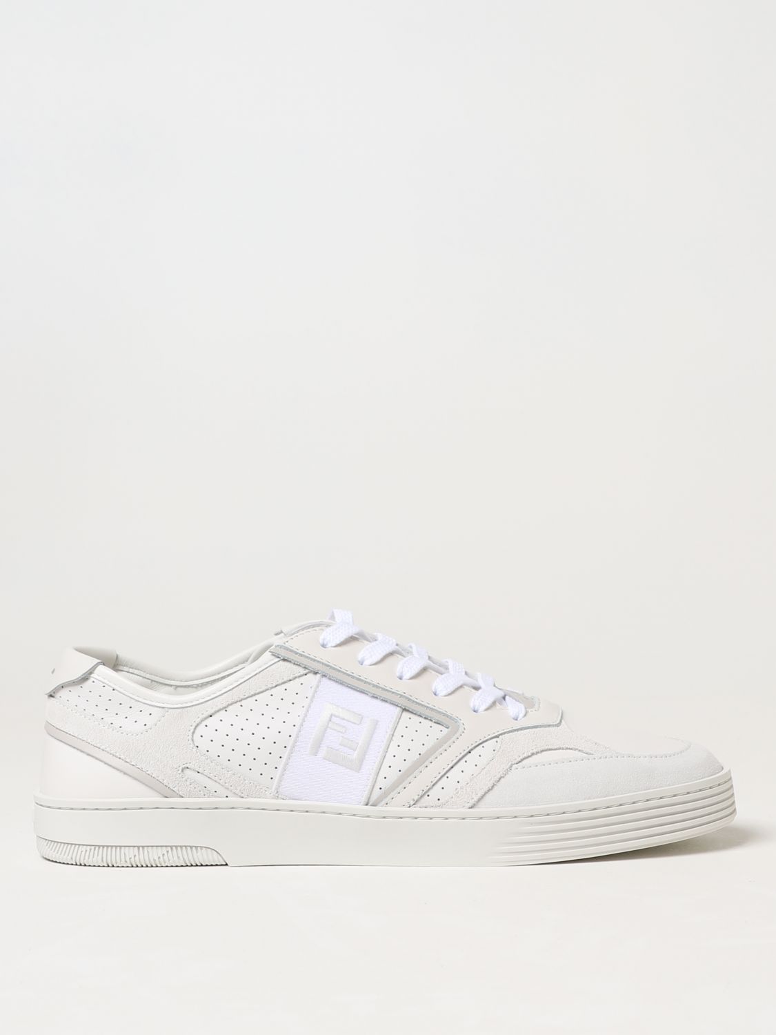 FENDI STEP SNEAKERS IN LEATHER WITH EMBROIDERED FF MONOGRAM,392248001