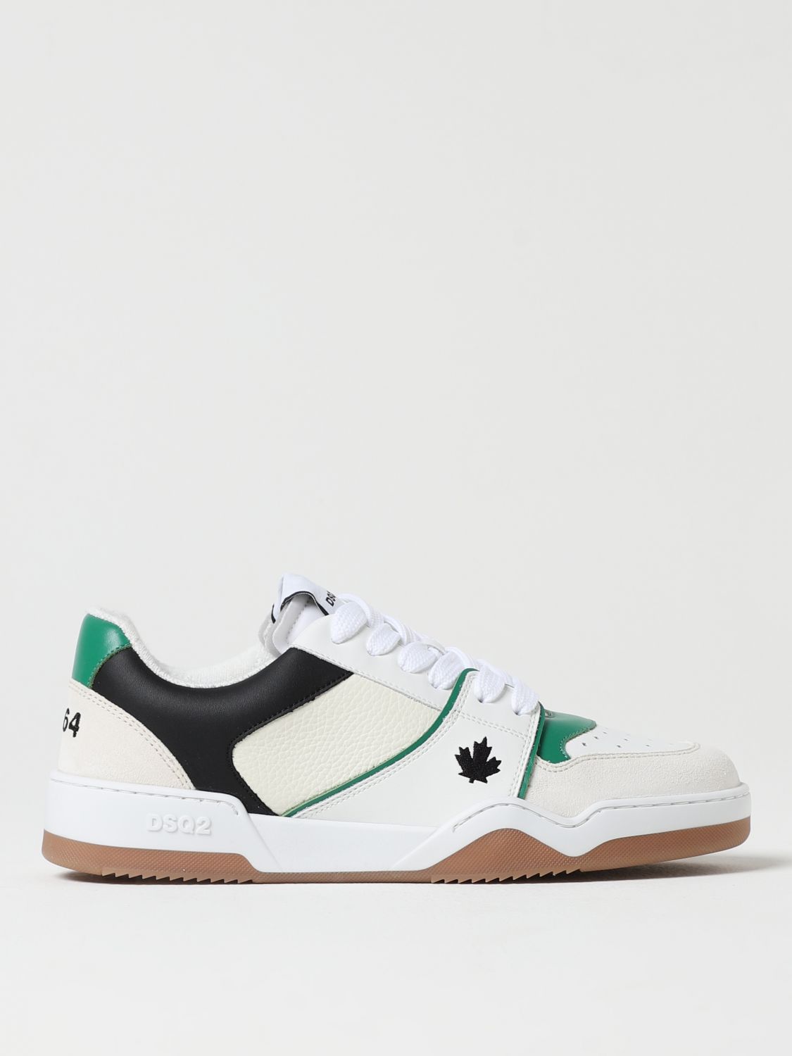 Shop Dsquared2 Spiker Sneakers In Leather In Green