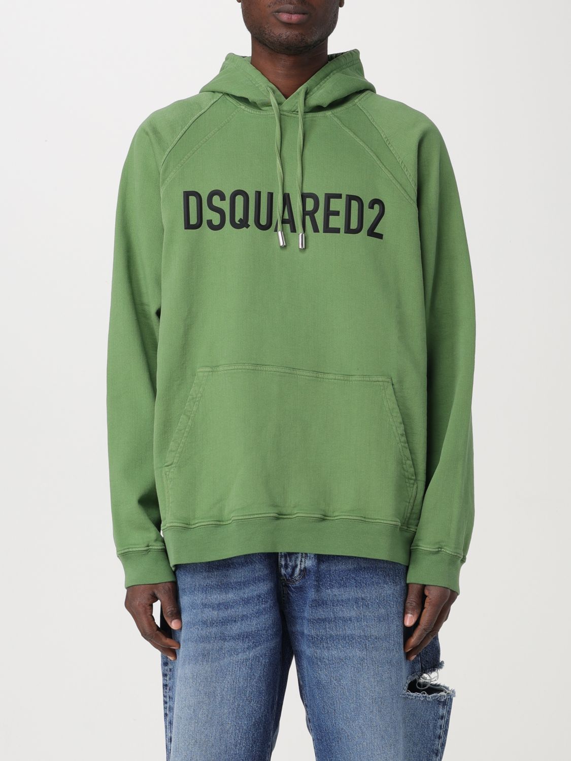 Dsquared2 Sweatshirt In Stretch Cotton And Lyocell In Green