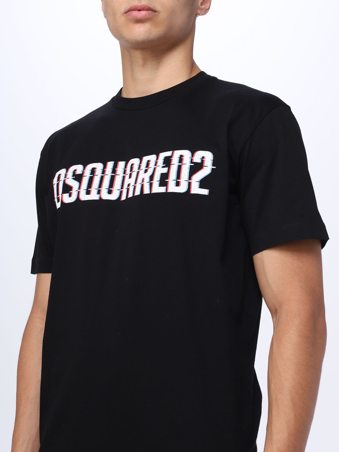 Dsquared2 Outlet: cotton T-shirt - Black  Dsquared2 t-shirt  S71GD1058S23009 online at