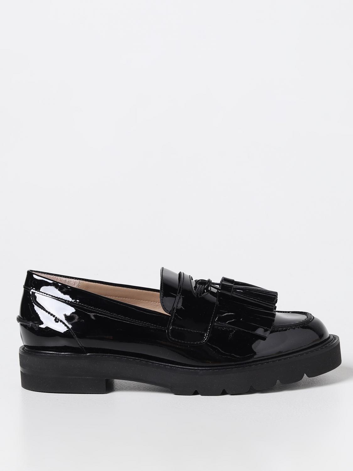 Stuart Weitzman Mila Patent Tassel Loafer In Black