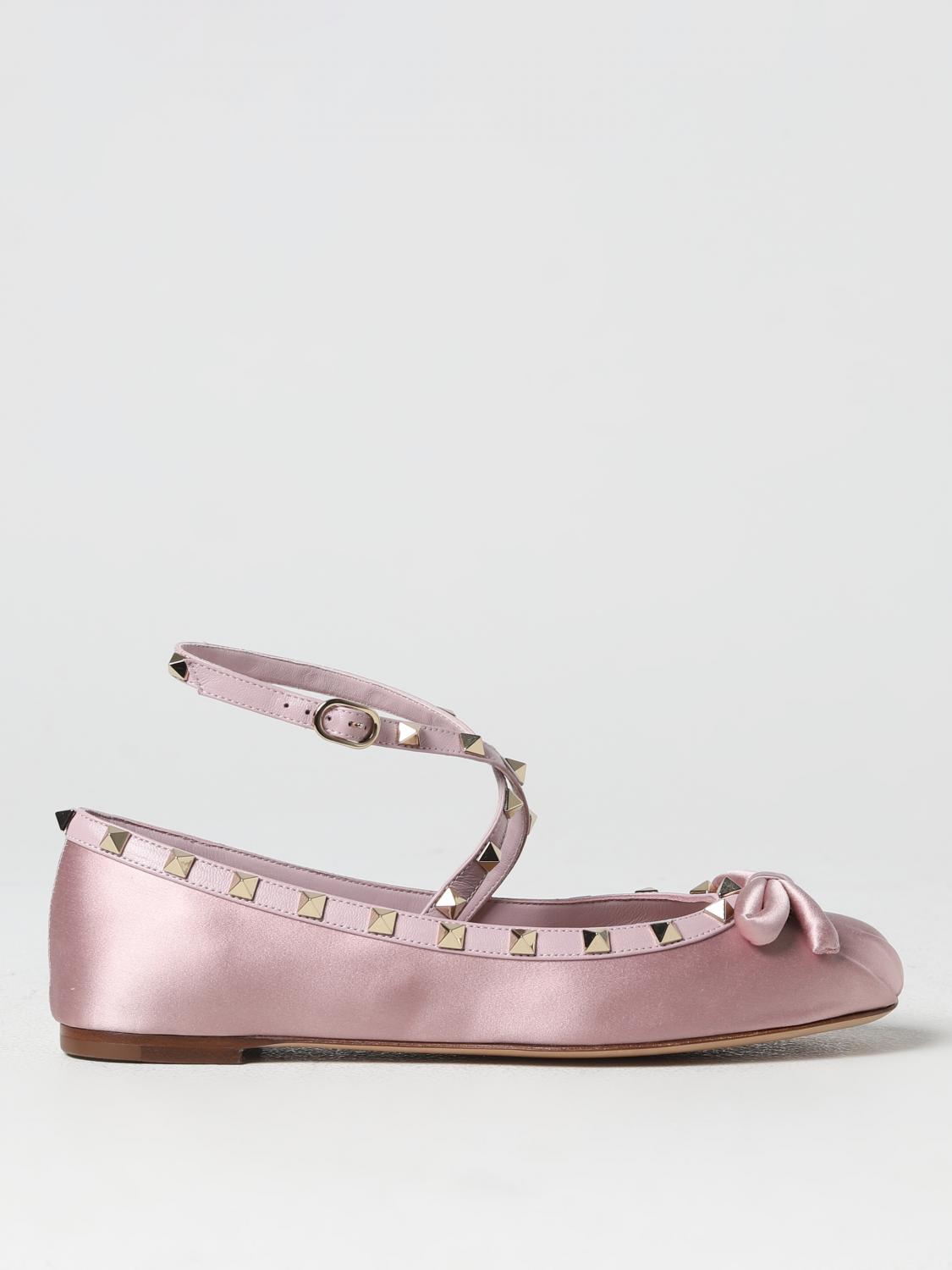 Valentino rockstud clearance flats pink