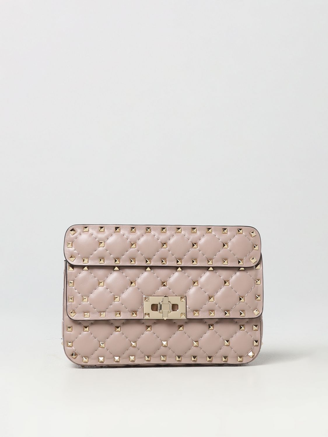 VALENTINO GARAVANI: Rockstud bag in quilted nappa leather - Pink