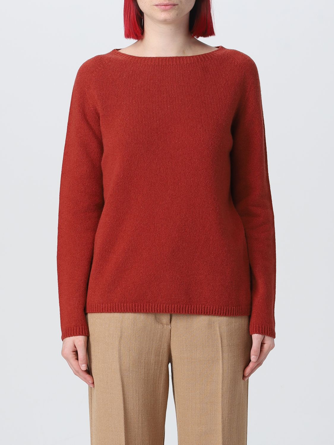 Shop 's Max Mara S Max Mara Sweater In Wool And Cashmere In Clay Color