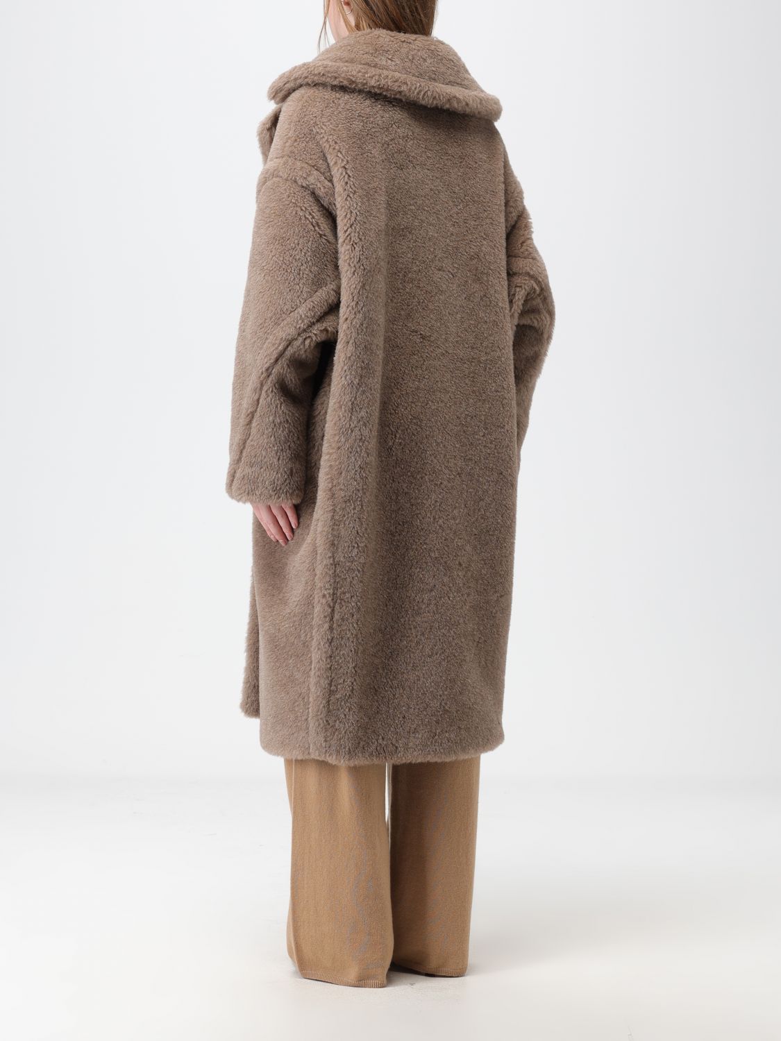 MAX MARA: Teddy coat in wool and silk blend - Dove Grey