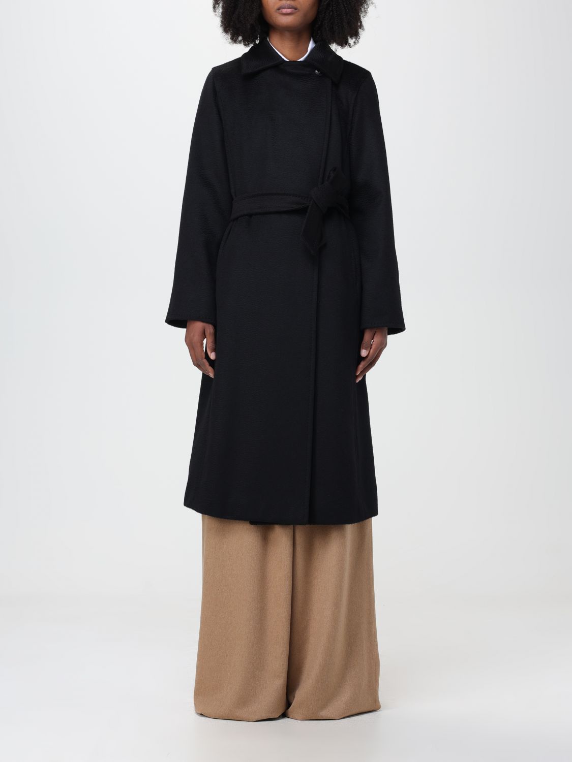 Max Mara Coat Woman In Black | ModeSens