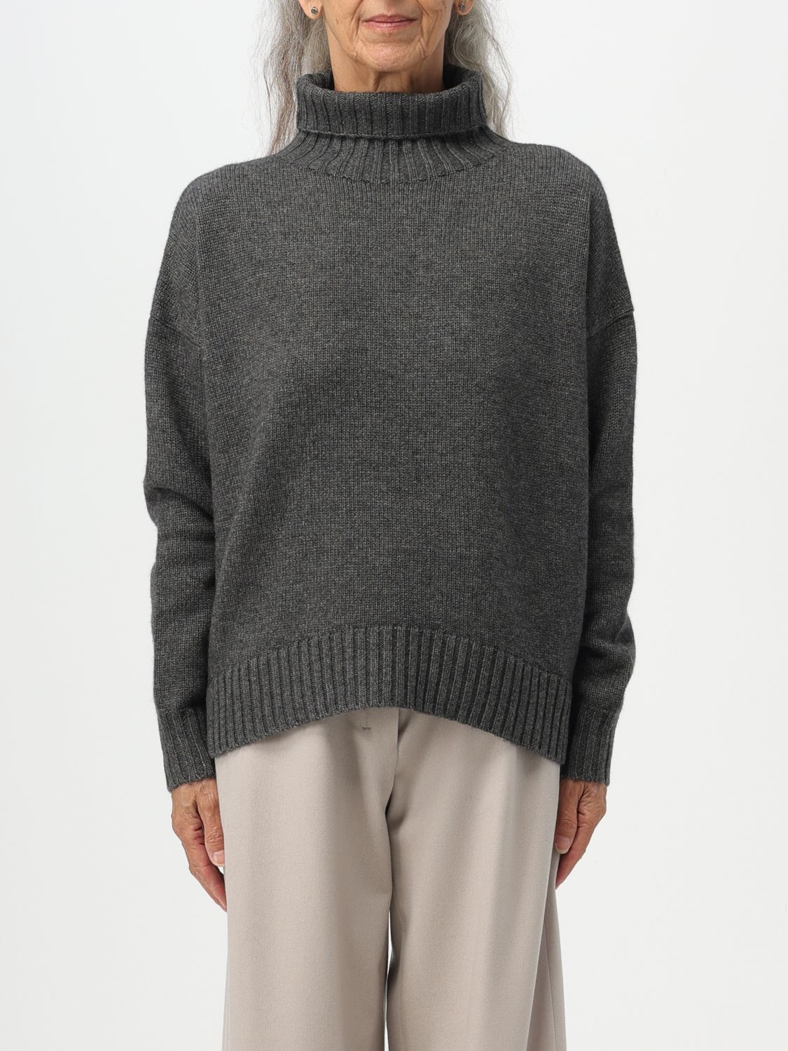 Max Mara Sweater In Wool And Cashmere Blend In Black 1