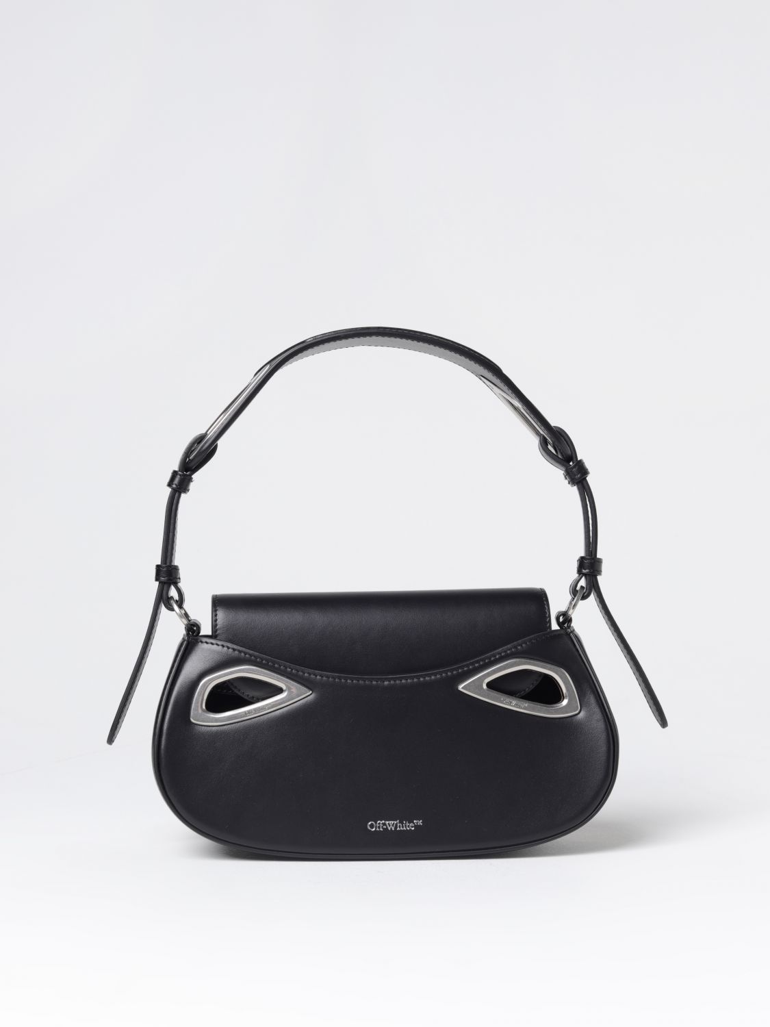 Off-white Clam Leather Bag In Black
