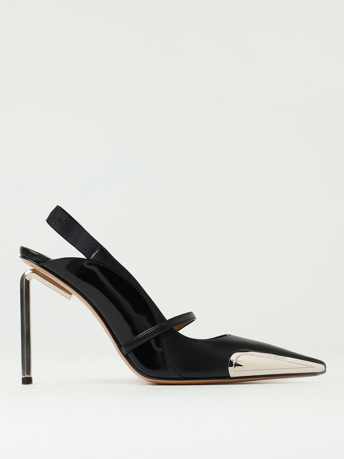 Off-white Heeled Sandals  Woman In Black