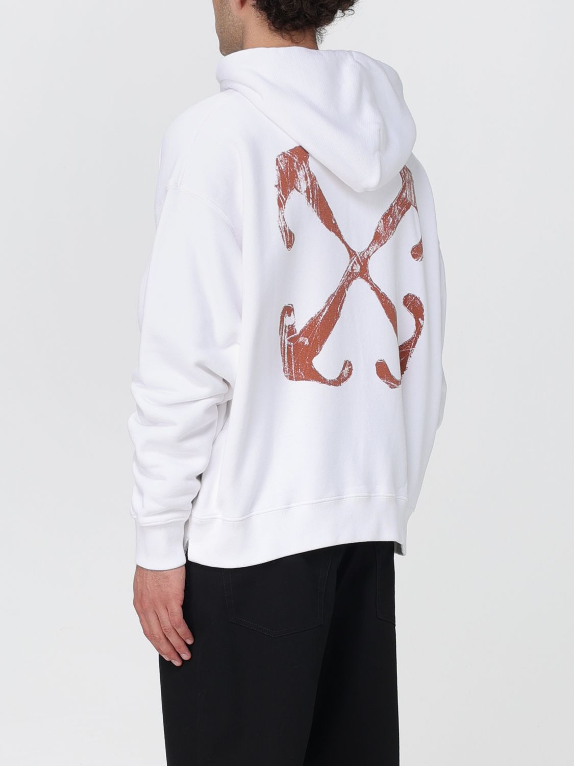 OFF-WHITE: cotton sweatshirt - Black  Off-White sweatshirt  OMBB110S23FLE005 online at