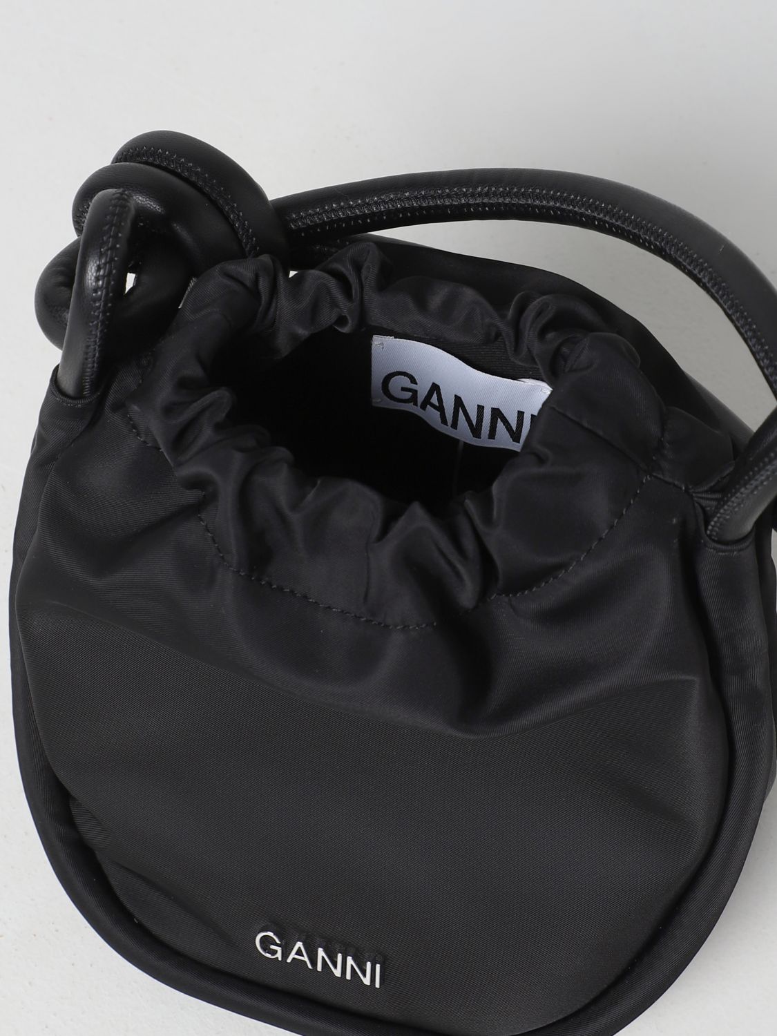 GANNI: The Knot bag in recycled nylon - Lime