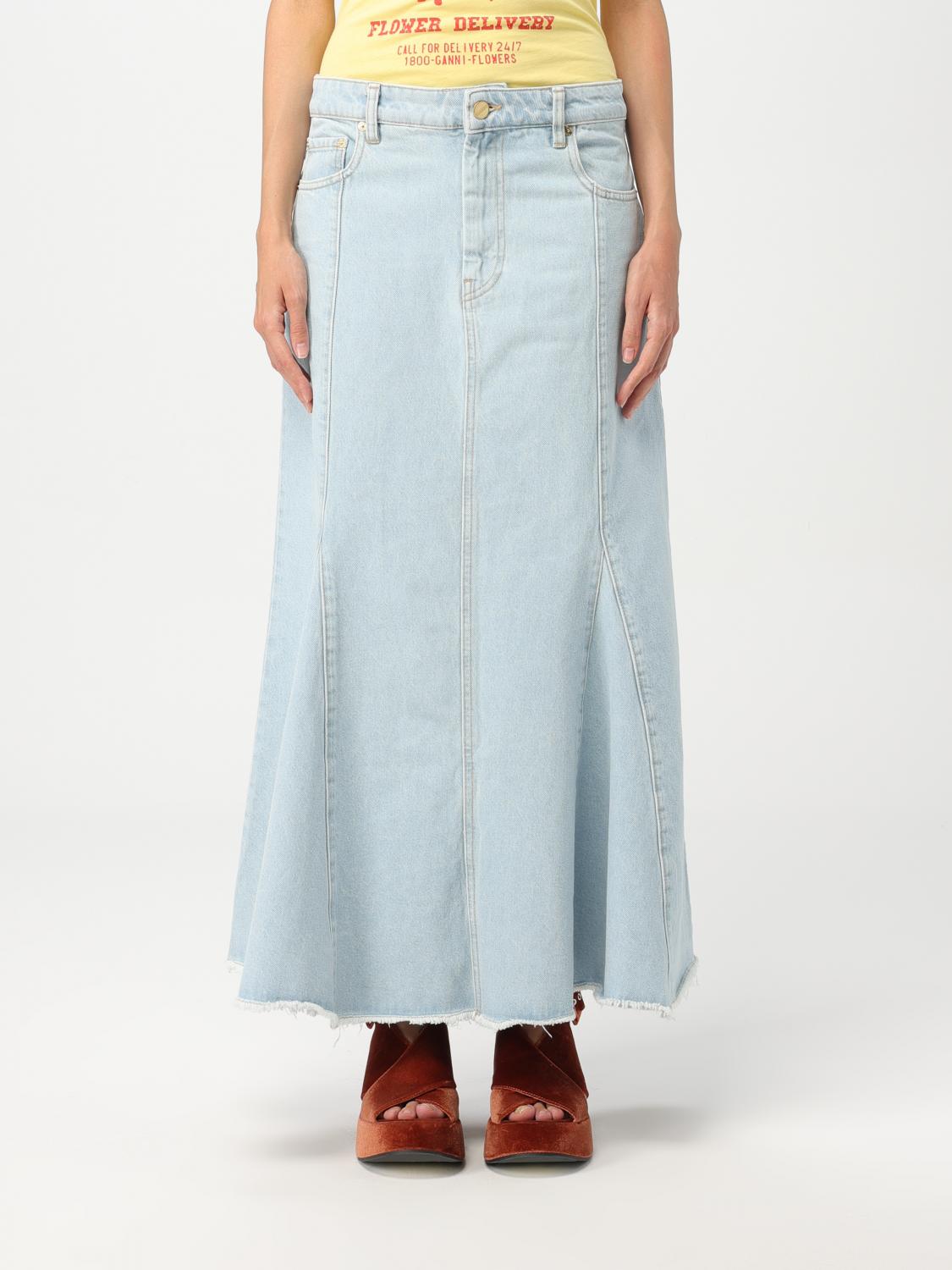 Skirt GANNI Woman colour Stone Washed