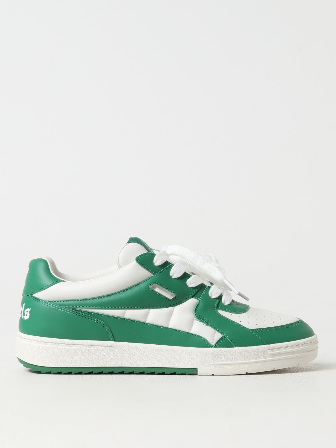 Shop Palm Angels Leather Sneakers In Green