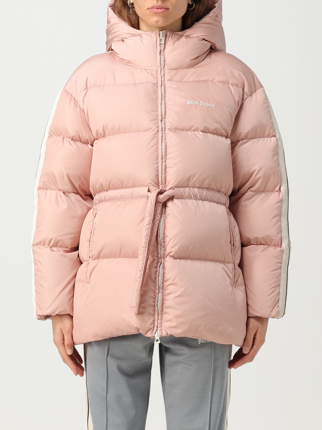 Shop Palm Angels Down Jacket In Nylon In Pink