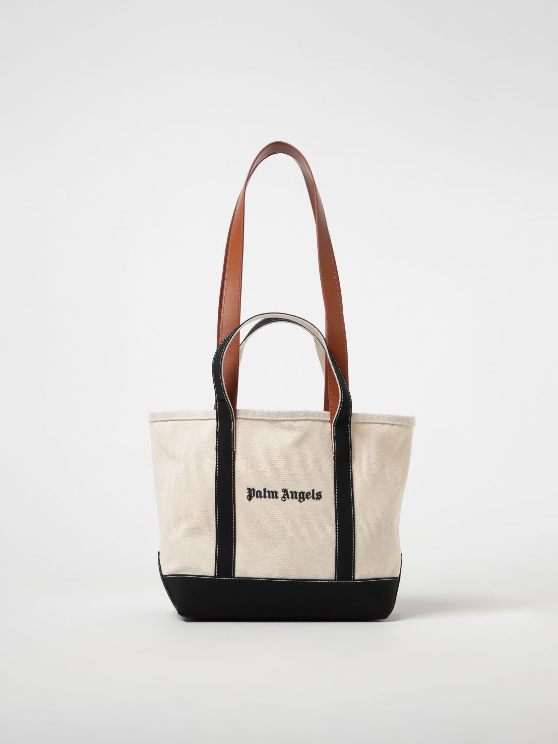 Shop Palm Angels Bag In Cotton Canvas In White