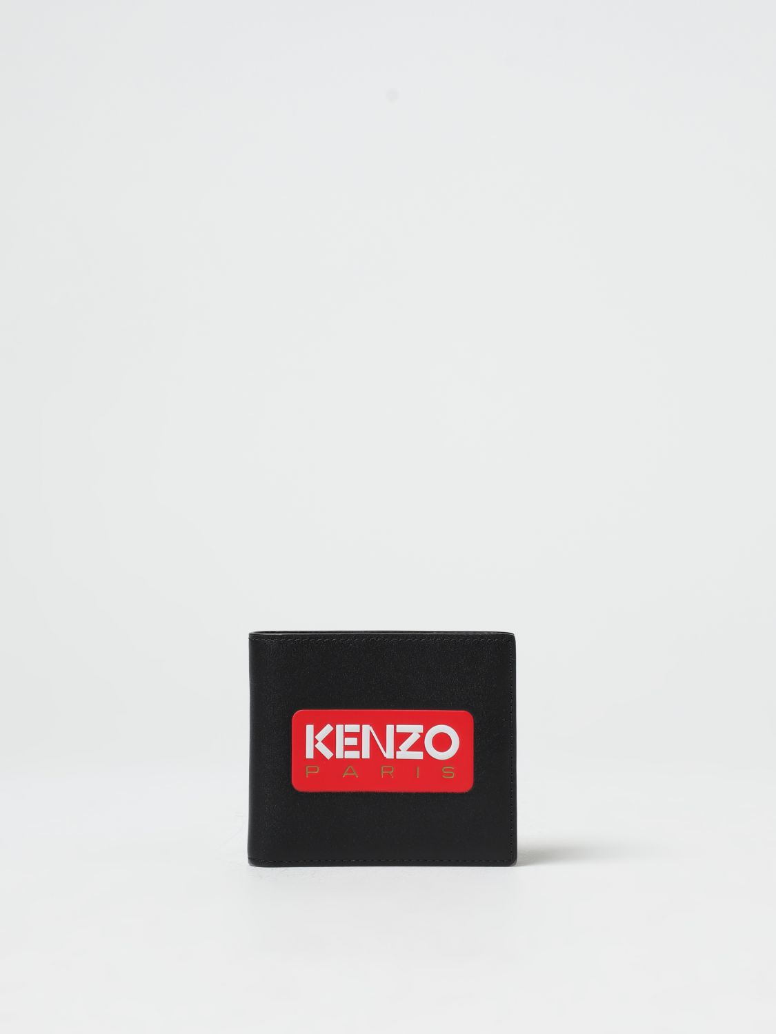 Kenzo Leather Wallet With Logo In Black