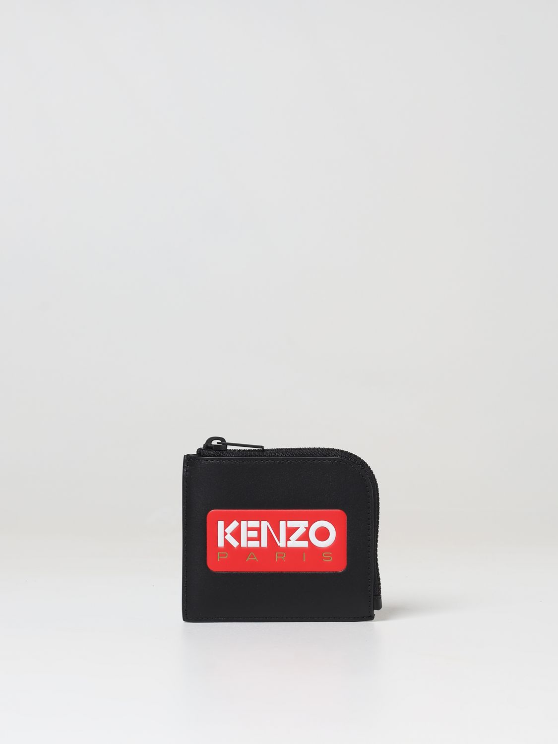 Kenzo Leather Credit Card Holder In Black