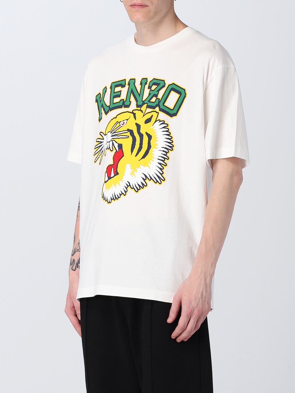 KENZO: cotton t-shirt - White  Kenzo t-shirt FD65TS1114SG online at