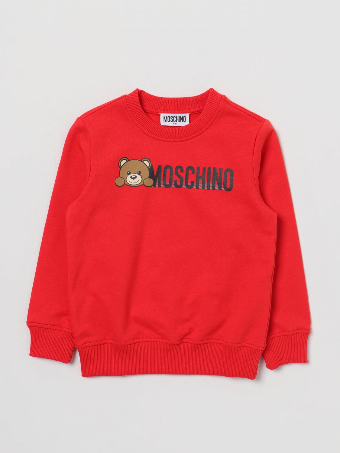 MOSCHINO KID sweatshirt in cotton Red Moschino Kid sweater