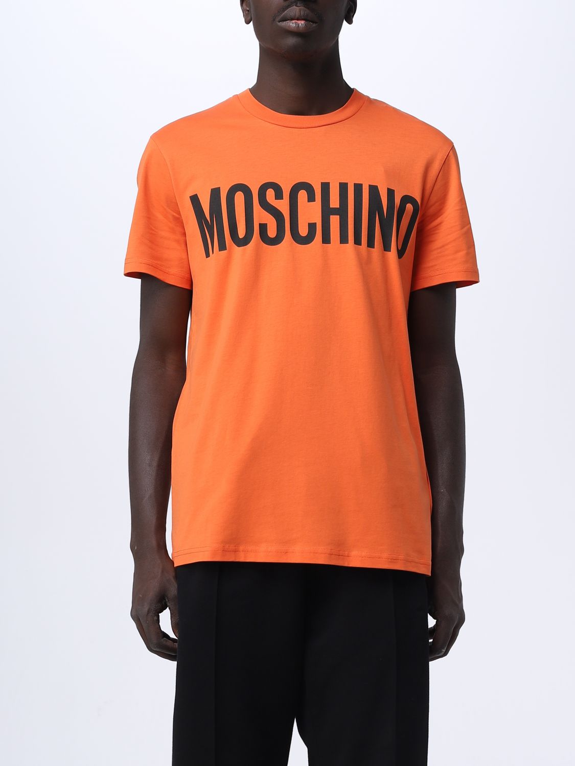 Shop Moschino Couture Cotton T-shirt In Orange