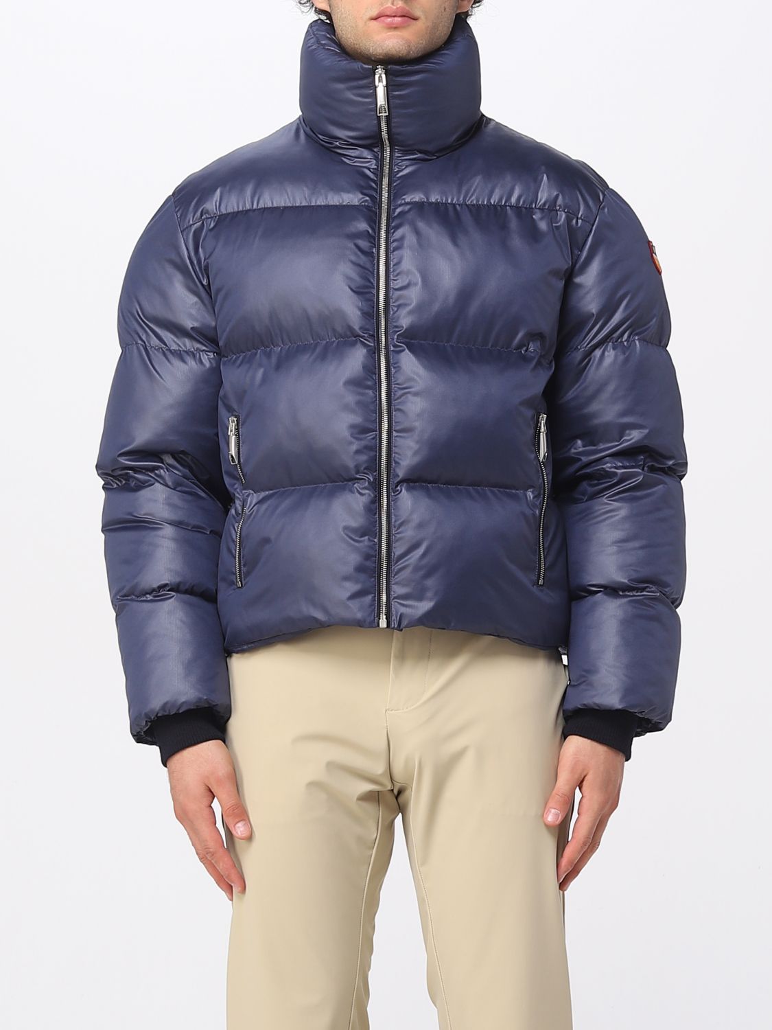 Shop Bally Jacket In Quilted Nylon In Blue