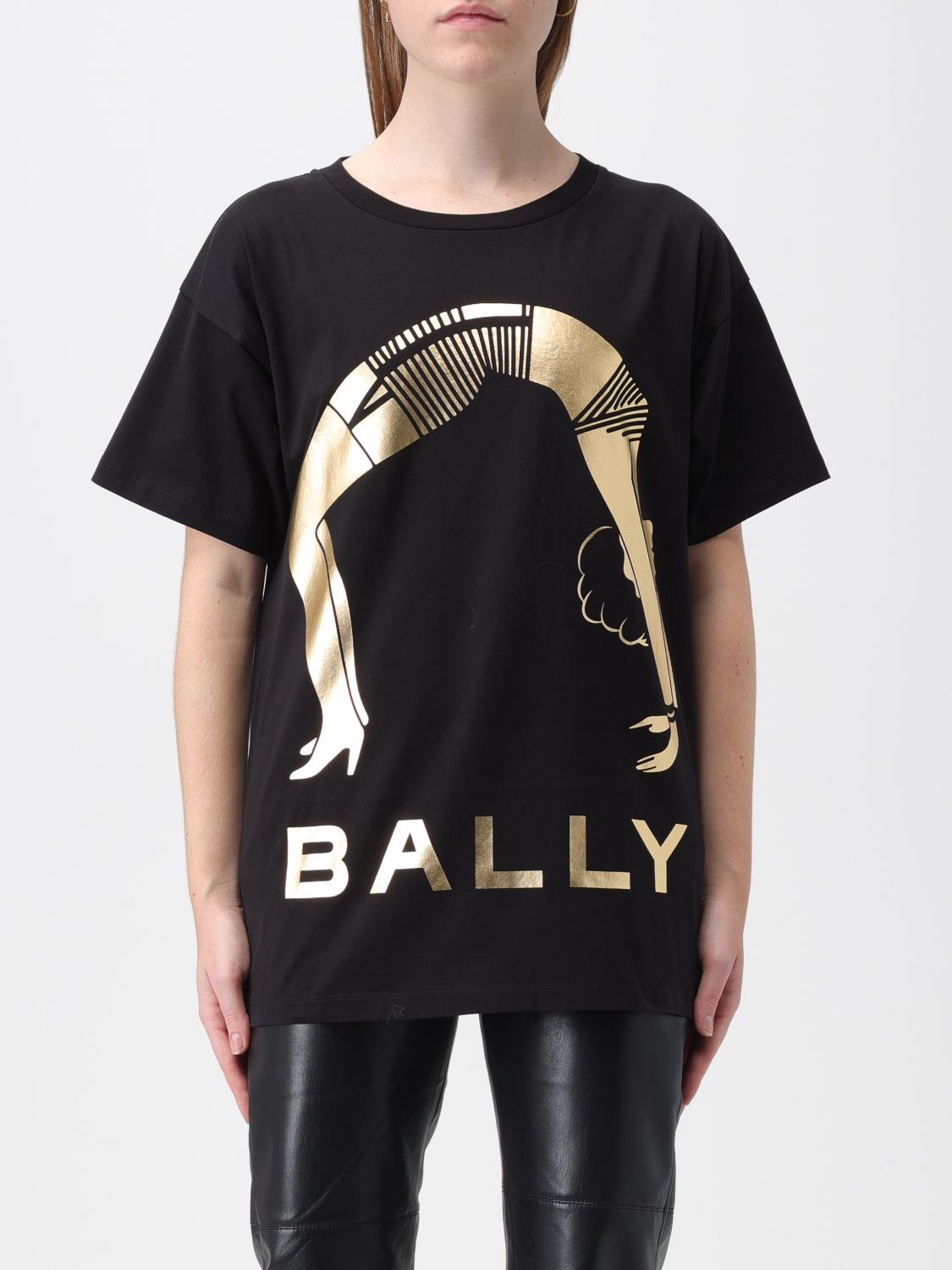 BALLY: t-shirt for woman - Black | Bally t-shirt MJE03ECO018 online on ...