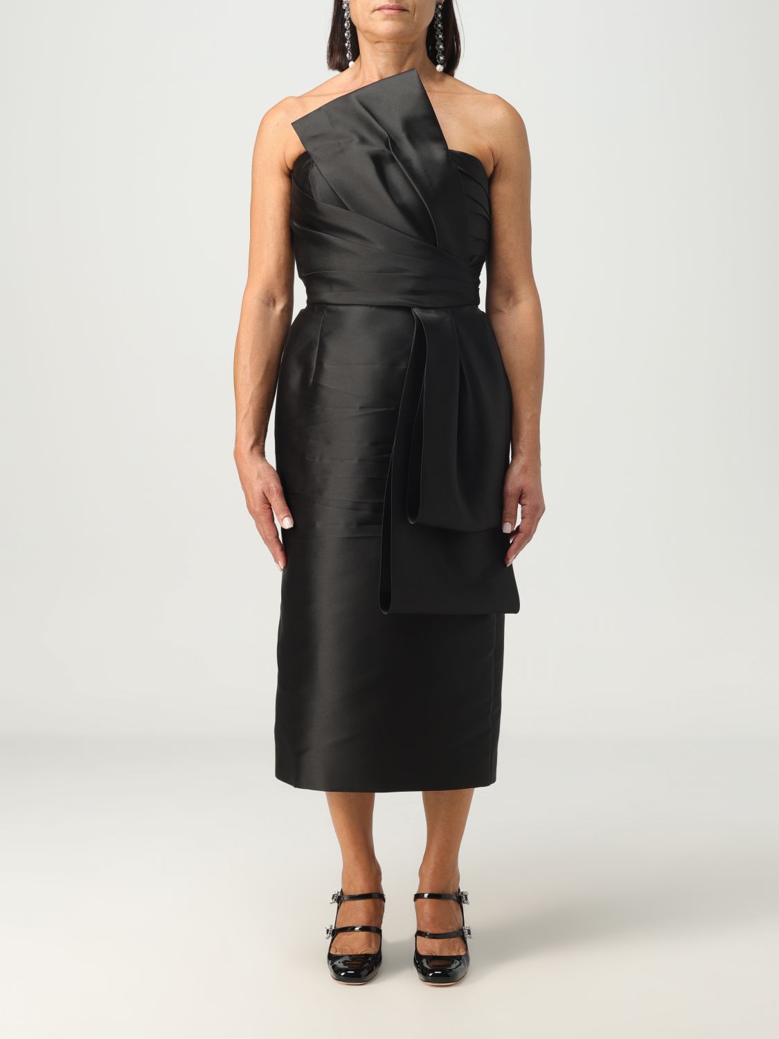 Alberta Ferretti Dress Woman Color Black In Black