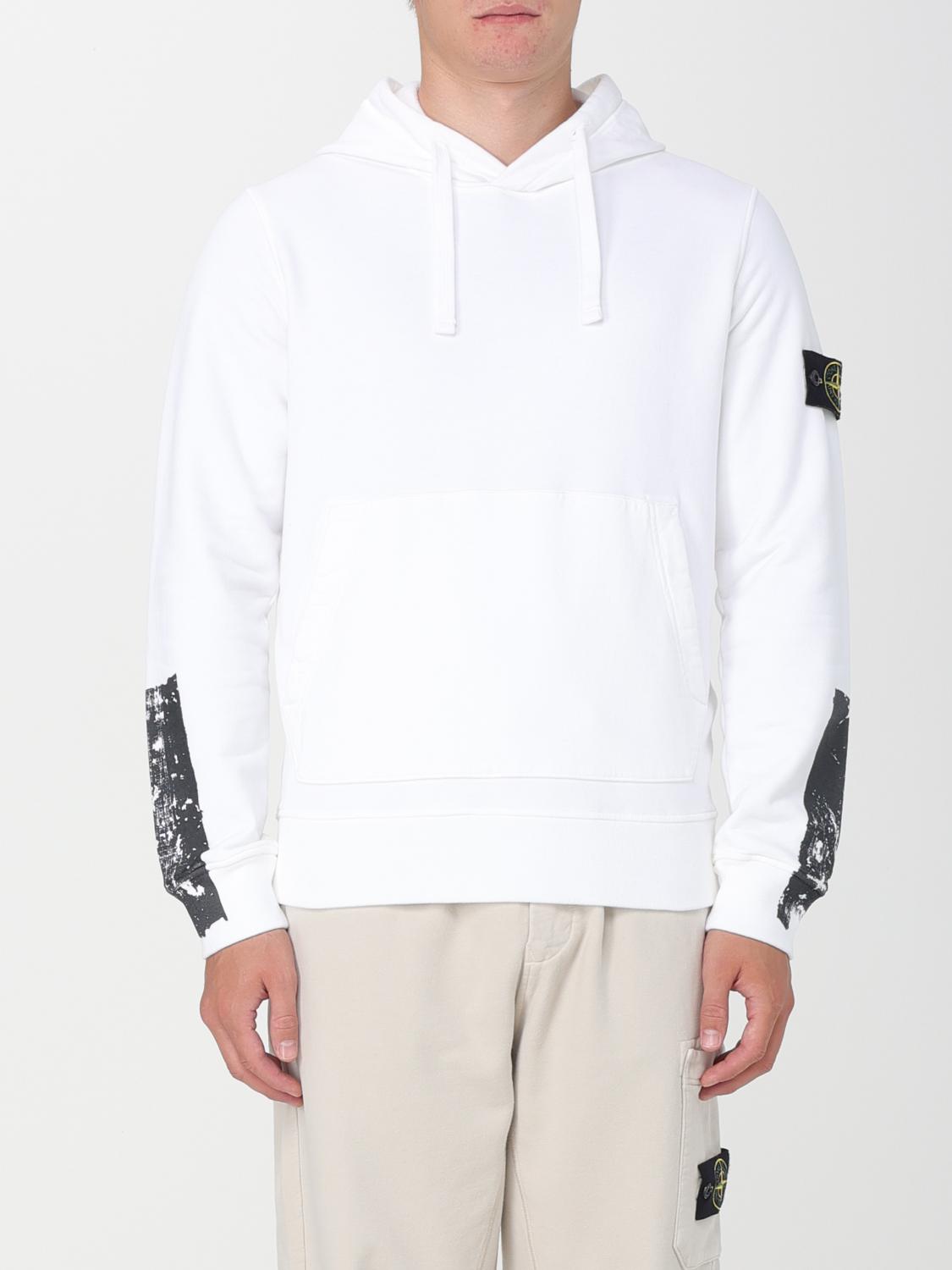 White hoodie best sale stone island